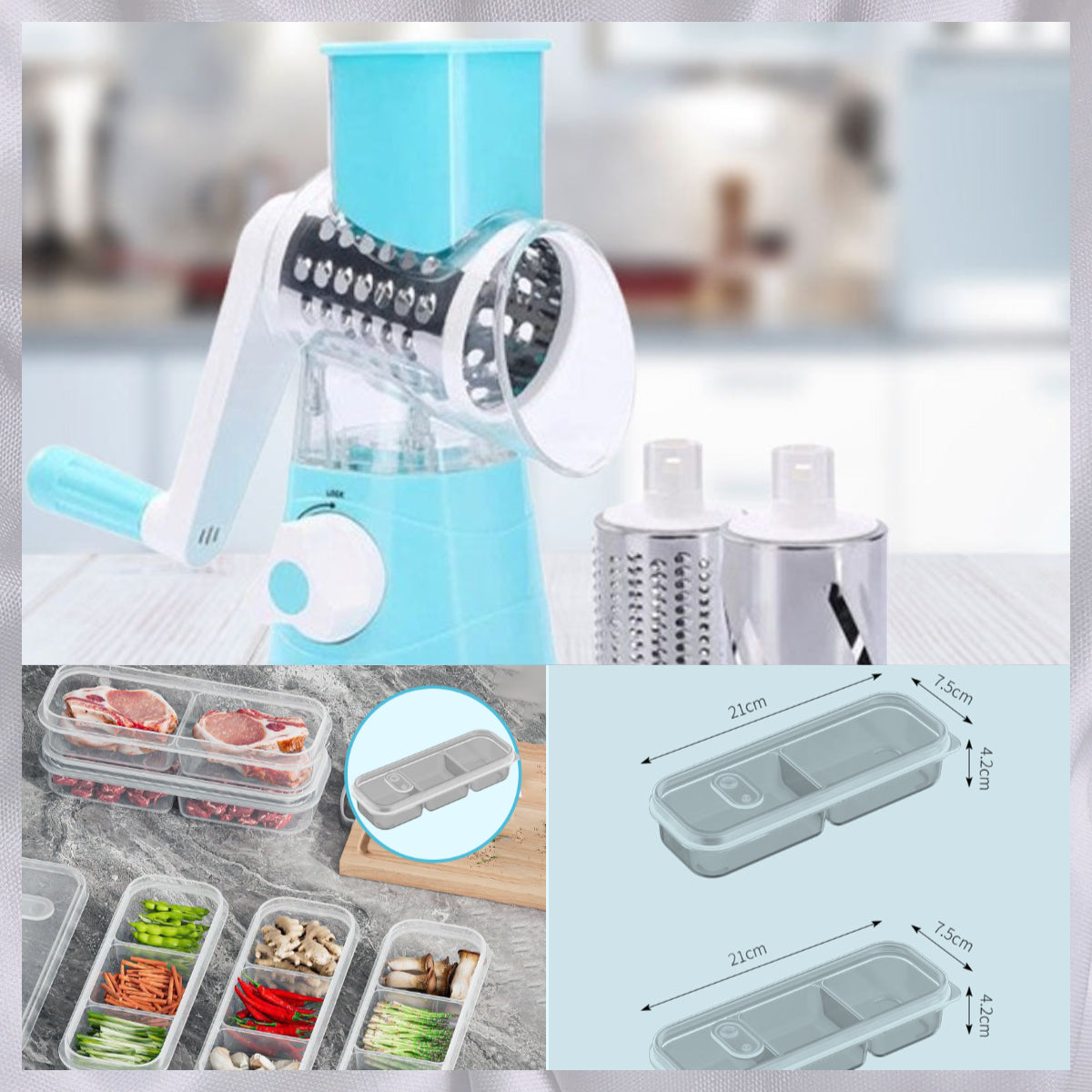 🥕Nur für kurze Zeit zum halben Preis: 3-in-1-Käseschneider und Gemüsereibe mit Drehfunktion.