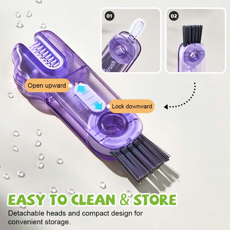 🐊 Krokodille multifunksjonell rengjøringsbørste – 3 børstehoder for alle kopptyper