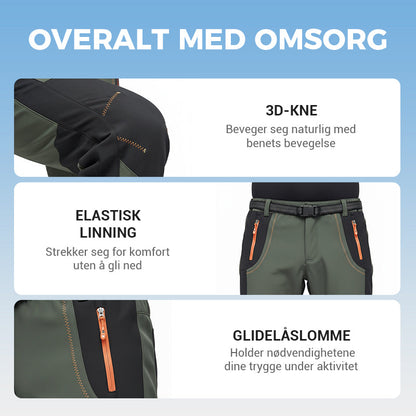 Winddichte, wasserdichte, warme Wanderhose mit elastischem Bund