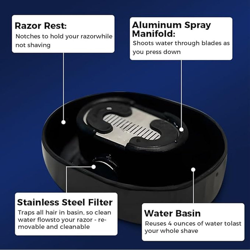 Bærbar barberhøvelrengjøringsenhet