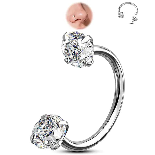 🔥Hufeisen-Gem-Nasenring – Innengewinde & Bequem