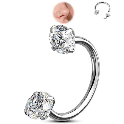 🔥Hufeisen-Gem-Nasenring – Innengewinde & Bequem