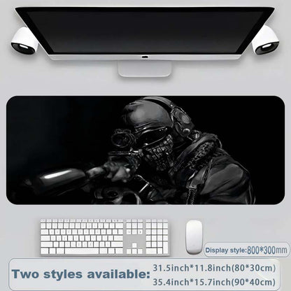 Kule militære våpendeler, stor musematte for spilling, stilig skrivebordsbeskytter med sklisikker gummi, flere størrelser for bærbar PC og stasjonær datamaskin