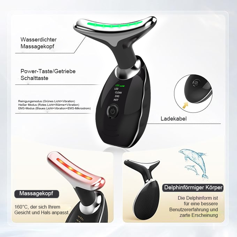 EMS RØDLYSTERAPI ANSIKT HALS LØFT RYNKEFJERNER ÅTNA MASSASJEAPPARAT