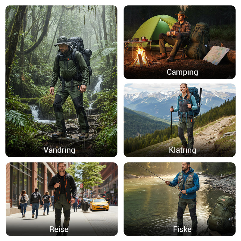 Winddichte, wasserdichte, warme Wanderhose mit elastischem Bund