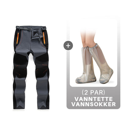 Winddichte, wasserdichte, warme Wanderhose mit elastischem Bund