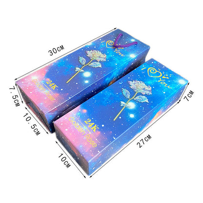 24K Färgglad Galaxy Rose