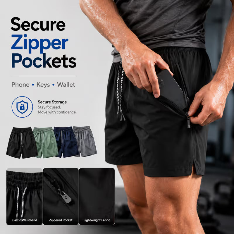 ❄️ Ice Silk Schnelltrocknende Sport-Shorts 4er-Pack – Uneingeschränkter atmungsaktiver Komfort