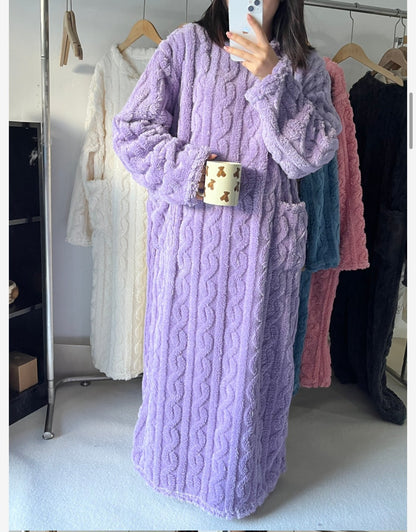 💟En varm gave🎀Vinterklær i korallrosa fløyel