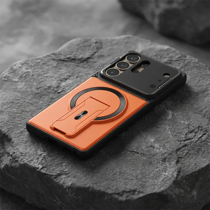 Magnetisches Kickstand-Case für die S-Serie – Stoßfestes schlankes Case mit Kameraschutz und verstecktem Ständer