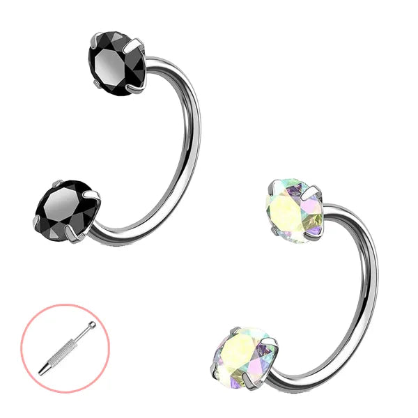 🔥Hufeisen-Gem-Nasenring – Innengewinde & Bequem