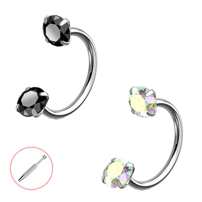 🔥Hufeisen-Gem-Nasenring – Innengewinde & Bequem