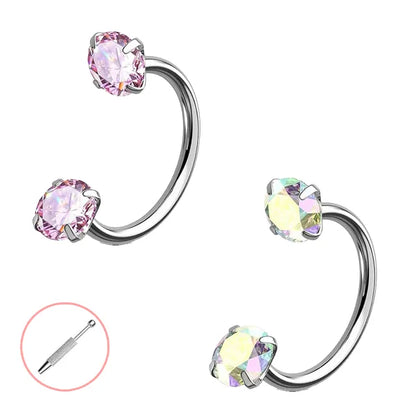 🔥Hufeisen-Gem-Nasenring – Innengewinde & Bequem