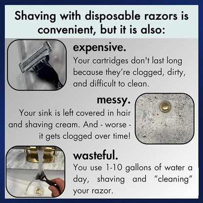 Bærbar barberhøvelrengjøringsenhet