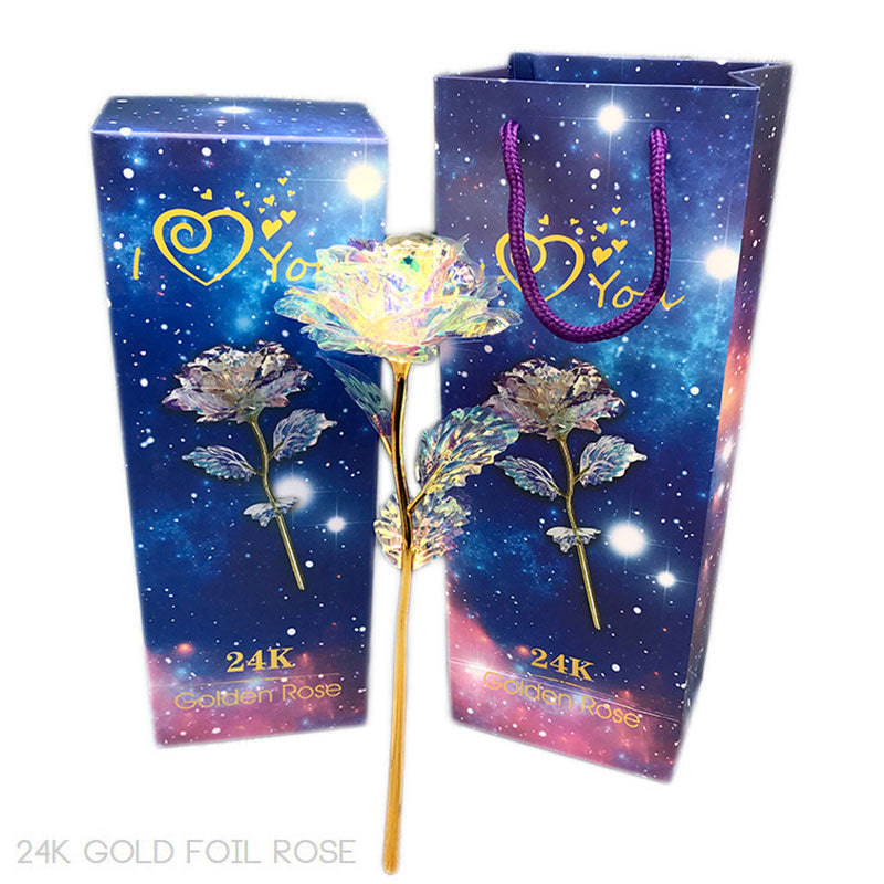 24K Färgglad Galaxy Rose