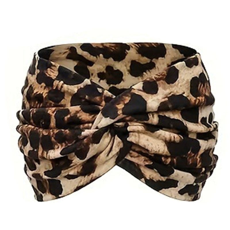 Hårbånd i bohemsk stil med paisley-trykk, bredt elastisk hårbånd