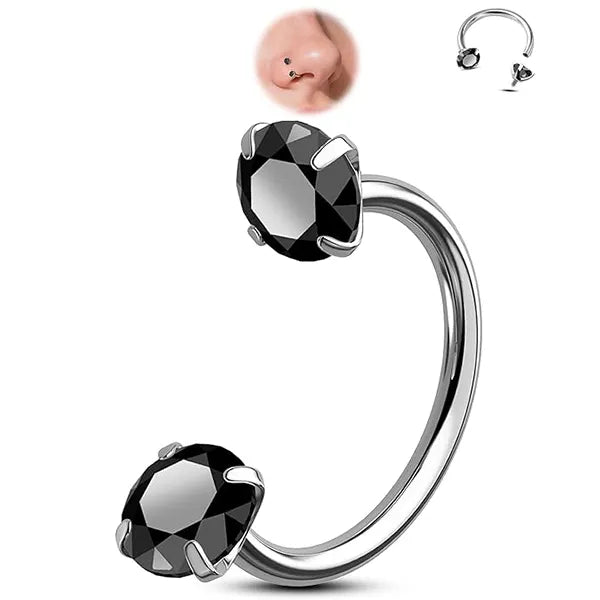 🔥Hufeisen-Gem-Nasenring – Innengewinde & Bequem