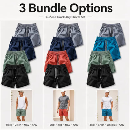 ❄️ Ice Silk Schnelltrocknende Sport-Shorts 4er-Pack – Uneingeschränkter atmungsaktiver Komfort