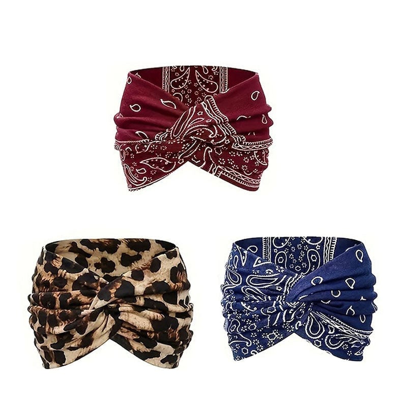Stirnband im Boho-Stil & mit Paisley-Muster, breites elastisches Stirnband