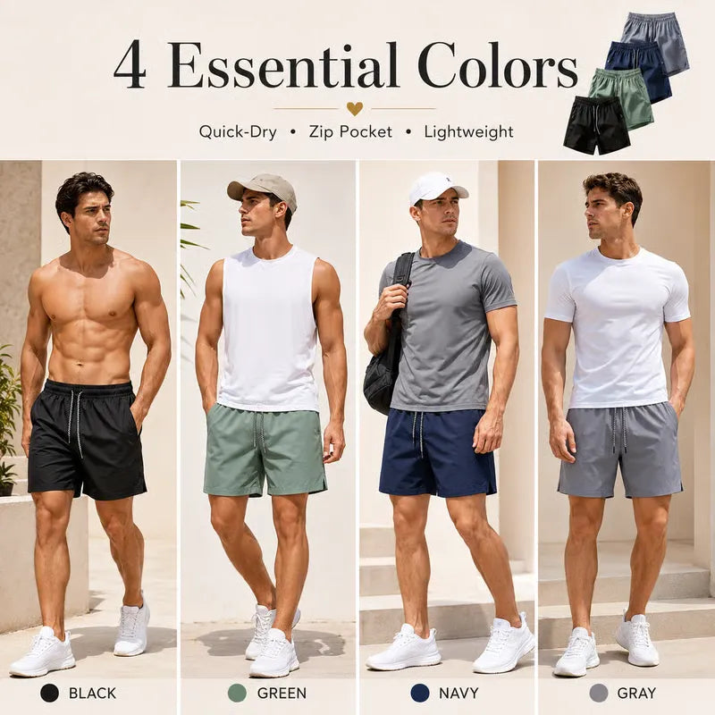 ❄️ Ice Silk Schnelltrocknende Sport-Shorts 4er-Pack – Uneingeschränkter atmungsaktiver Komfort