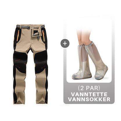 Winddichte, wasserdichte, warme Wanderhose mit elastischem Bund