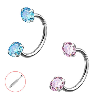 🔥Hufeisen-Gem-Nasenring – Innengewinde & Bequem