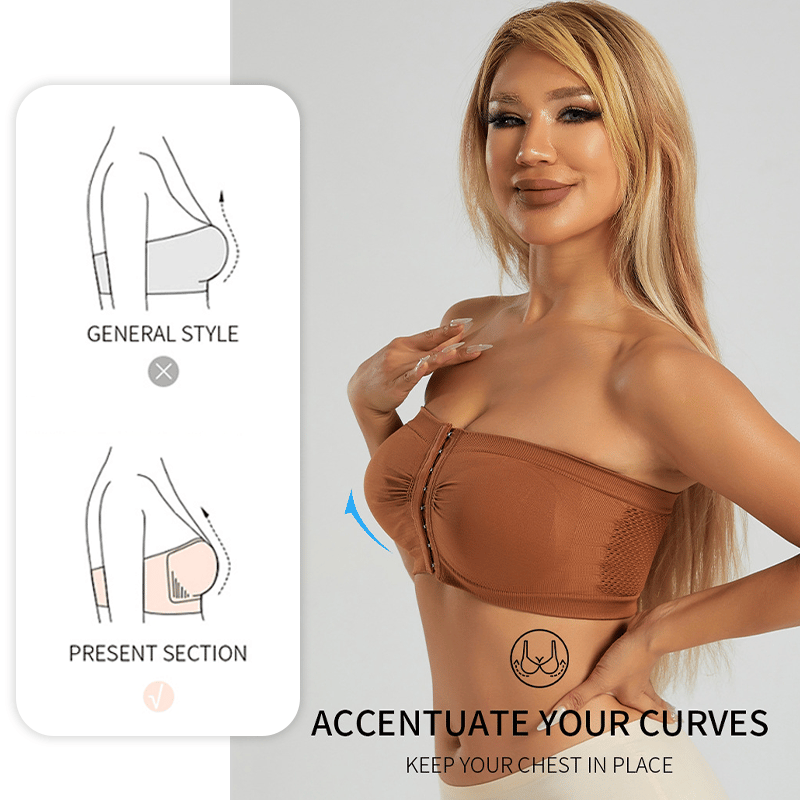 🎁Prime Day-salg 49 % RABATT🔥Strøppeløs BH med pustende spenne foran i store størrelser