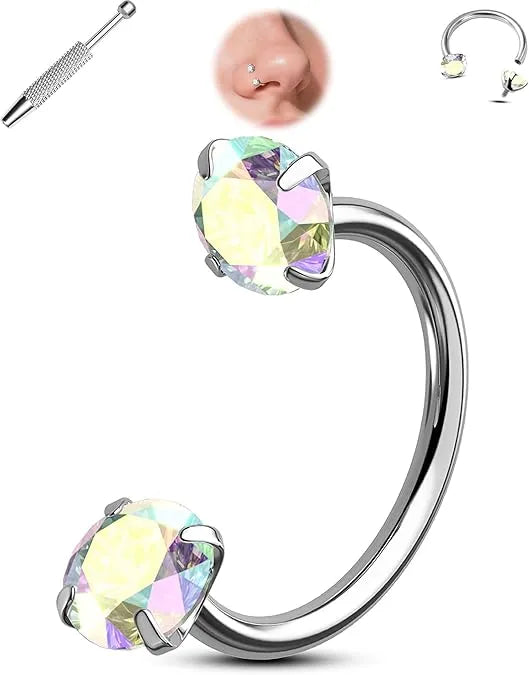 🔥Hufeisen-Gem-Nasenring – Innengewinde & Bequem