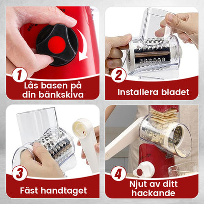 🥕Nur für kurze Zeit zum halben Preis: 3-in-1-Käseschneider und Gemüsereibe mit Drehfunktion.