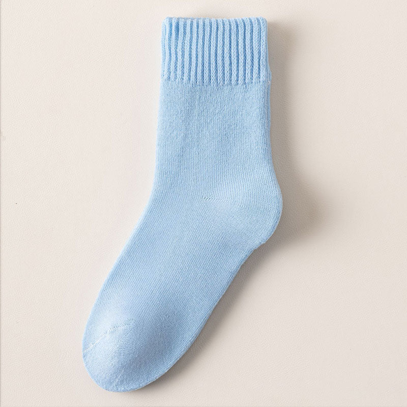 5 Par Ensfargede Sokker Til Midt På Leggen For Kvinner