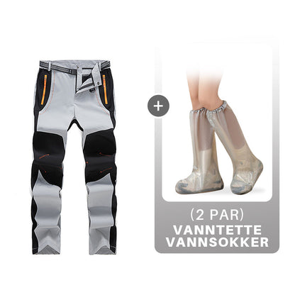Winddichte, wasserdichte, warme Wanderhose mit elastischem Bund