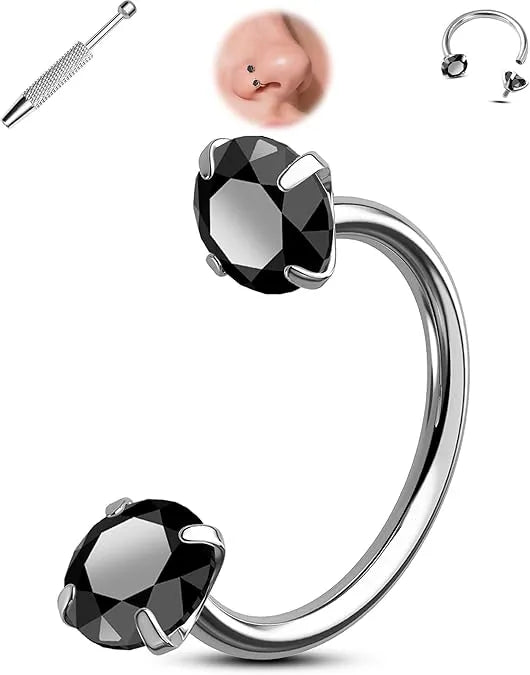 🔥Hufeisen-Gem-Nasenring – Innengewinde & Bequem