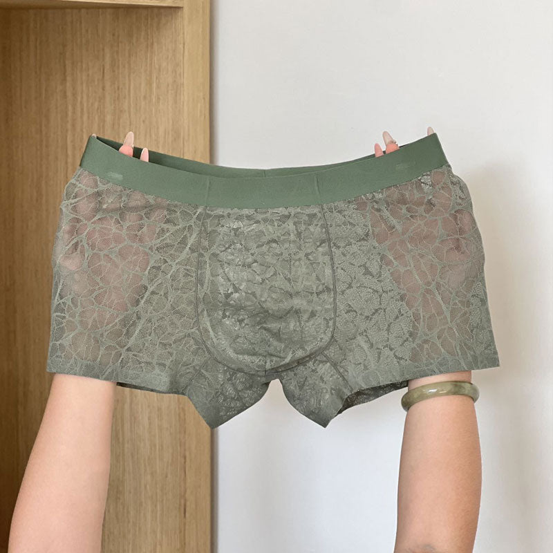 🔥 Sexy herreboksere i blonder og issilke