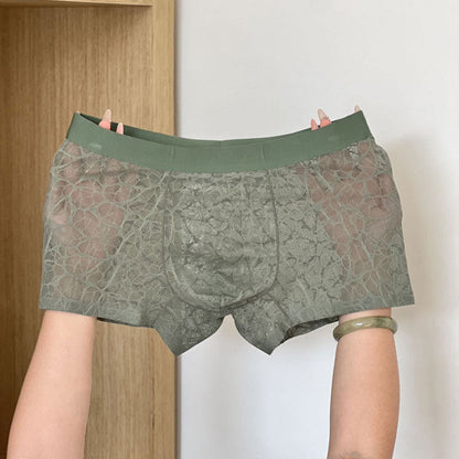 🔥 Sexy herreboksere i blonder og issilke