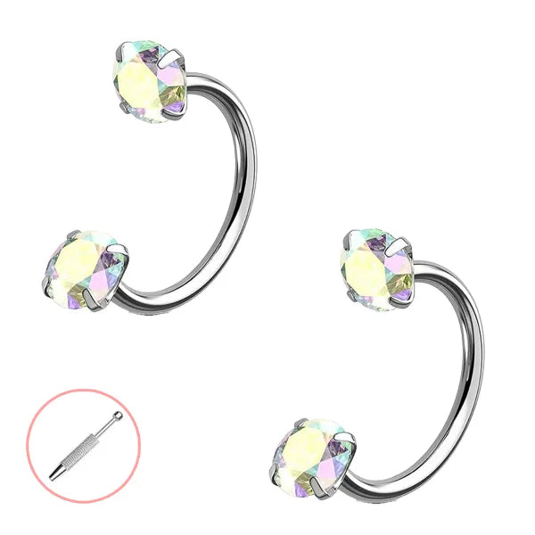 🔥Hufeisen-Gem-Nasenring – Innengewinde & Bequem