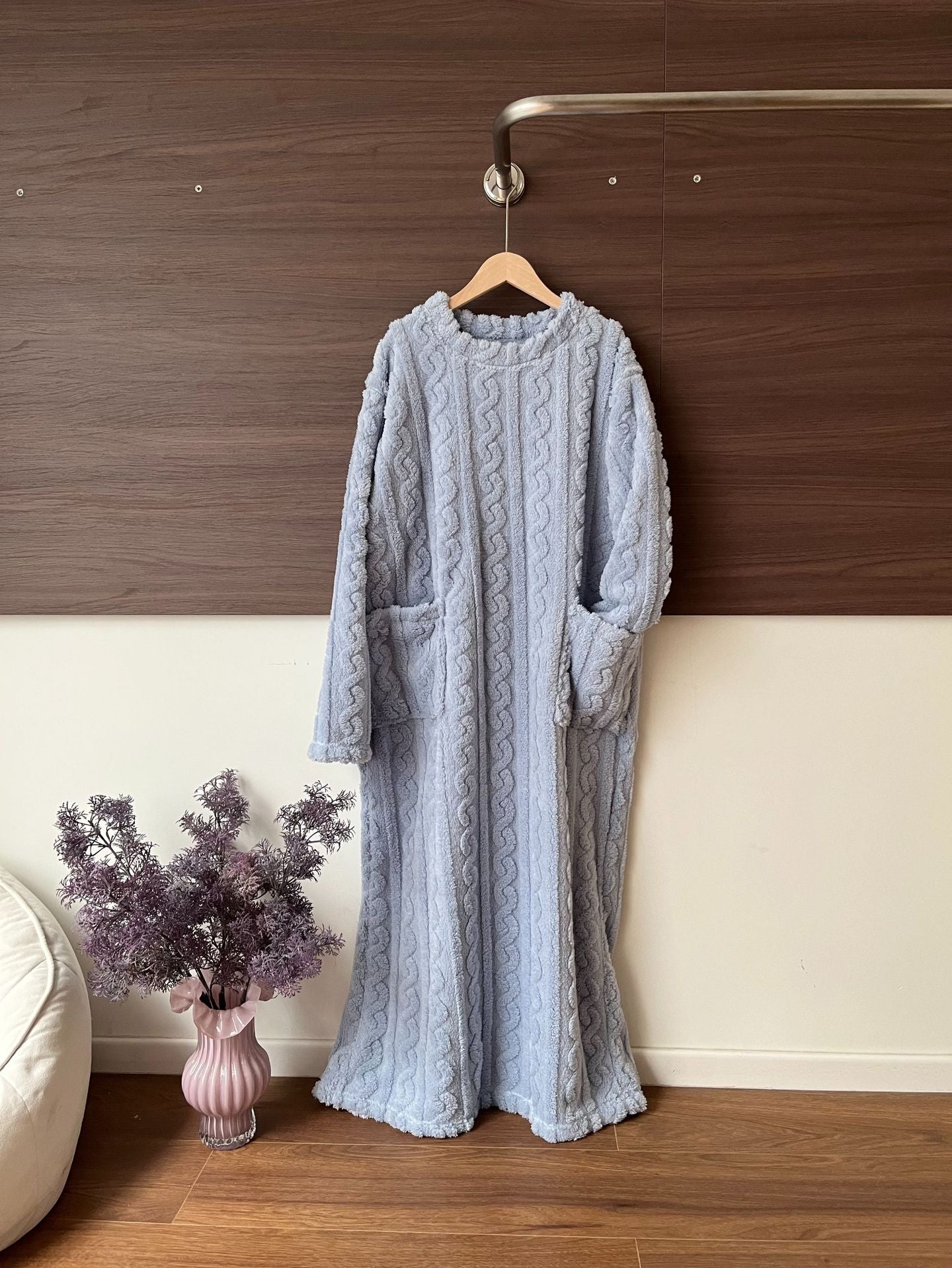 💟En varm gave🎀Vinterklær i korallrosa fløyel