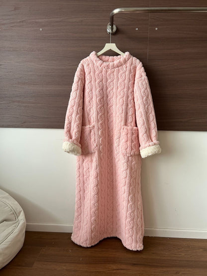 💟En varm gave🎀Vinterklær i korallrosa fløyel