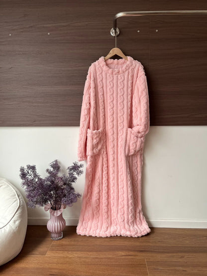 💟En varm gave🎀Vinterklær i korallrosa fløyel