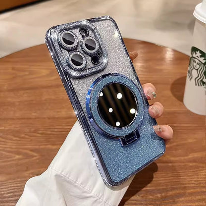 📲✨ Glitter- og gradientsminkespeil med beskyttende deksel