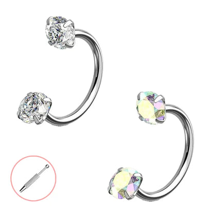 🔥Hufeisen-Gem-Nasenring – Innengewinde & Bequem