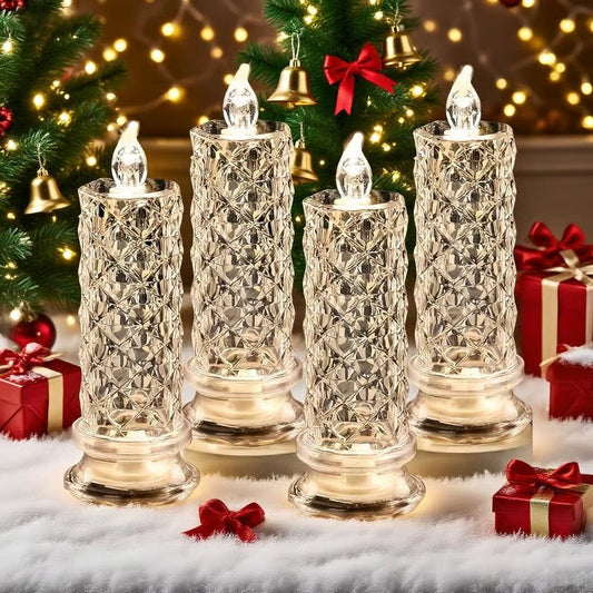 🔥Sista dagen 49% RABATT🎁Set med 4 LED-kristallljus