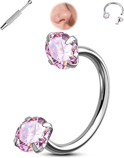 🔥Hufeisen-Gem-Nasenring – Innengewinde & Bequem