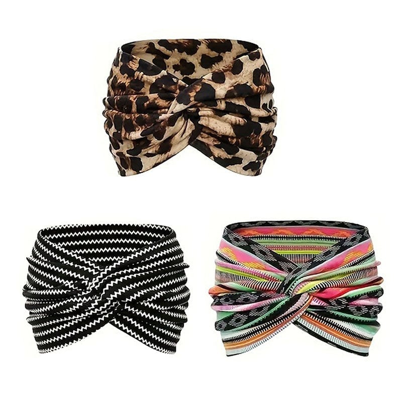 Stirnband im Boho-Stil & mit Paisley-Muster, breites elastisches Stirnband