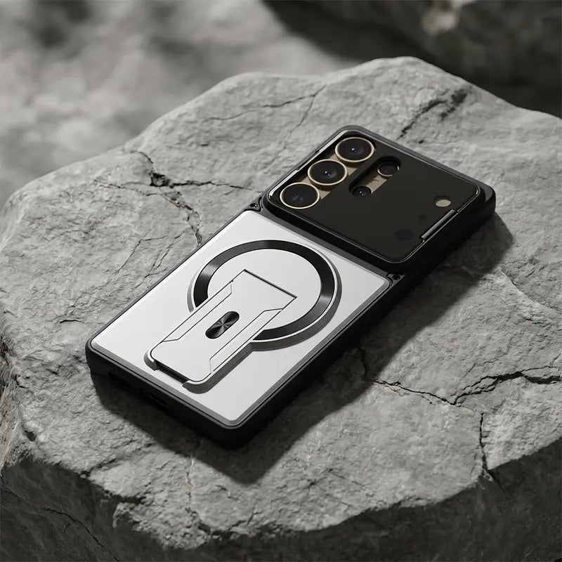 Magnetisches Kickstand-Case für die S-Serie – Stoßfestes schlankes Case mit Kameraschutz und verstecktem Ständer