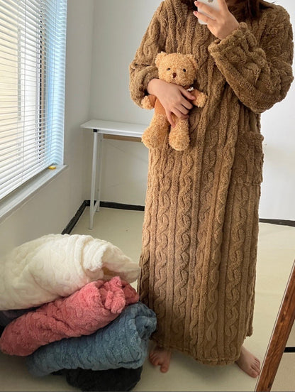 💟En varm gave🎀Vinterklær i korallrosa fløyel