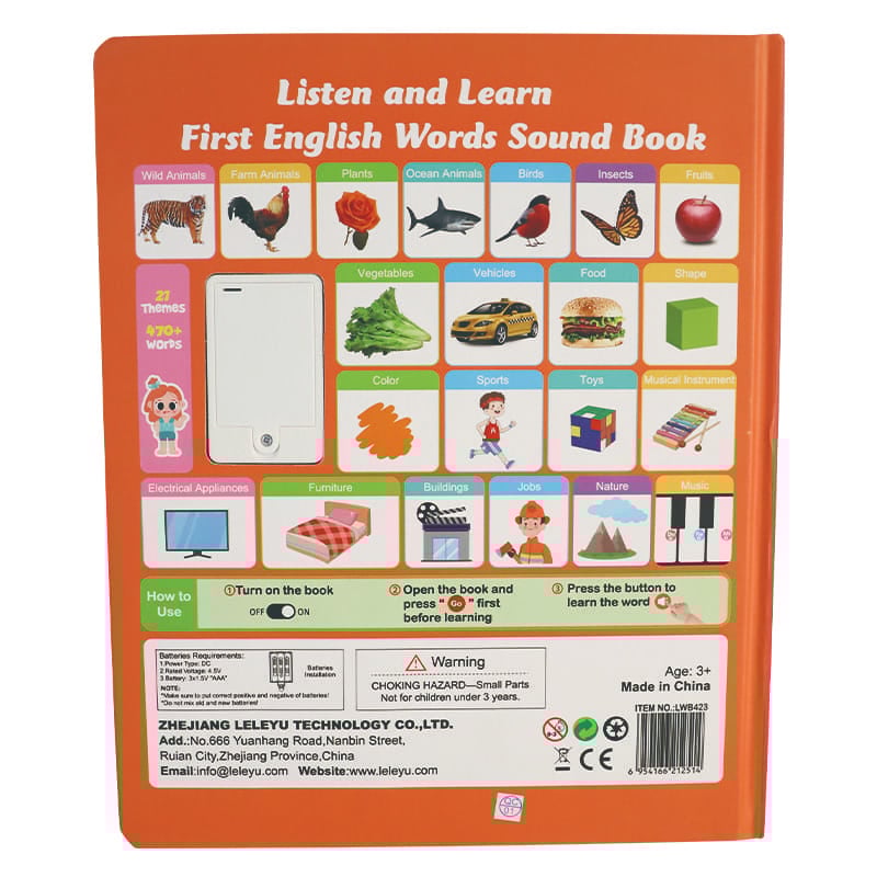 Mitt Första Engelska Leksaksljud – 470+ Ord, 21 Teman & Roliga Ordspel! Perfekt Språkleksak för Barn! 🇬🇧🔊