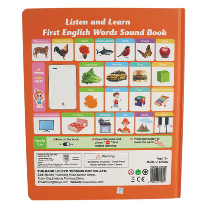 Mitt Första Engelska Leksaksljud – 470+ Ord, 21 Teman & Roliga Ordspel! Perfekt Språkleksak för Barn! 🇬🇧🔊