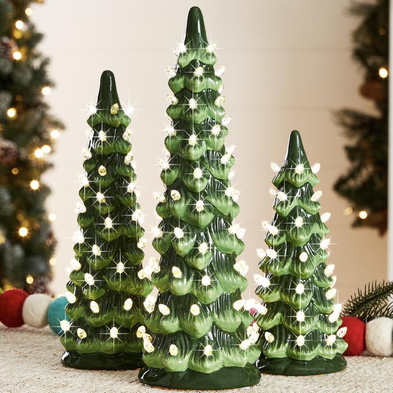 🎁🎄Handbemalte Tischweihnachtsbäume im Retro-Stil (⏰Begrenzte Stückzahl verfügbar)