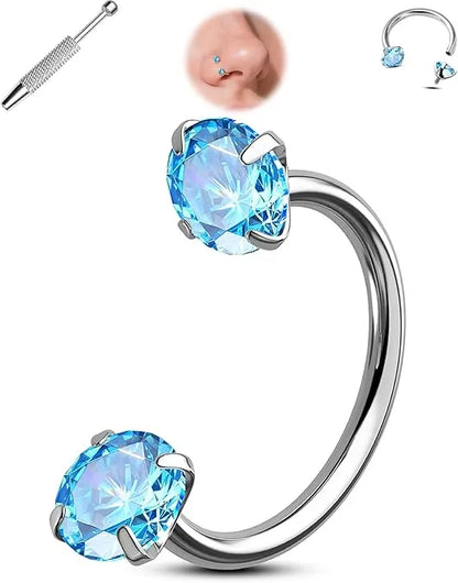 🔥Hufeisen-Gem-Nasenring – Innengewinde & Bequem