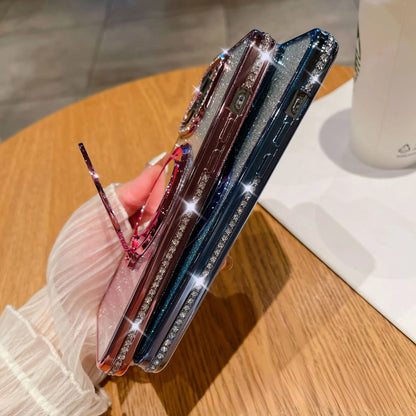 📲✨ Glitter- og gradientsminkespeil med beskyttende deksel